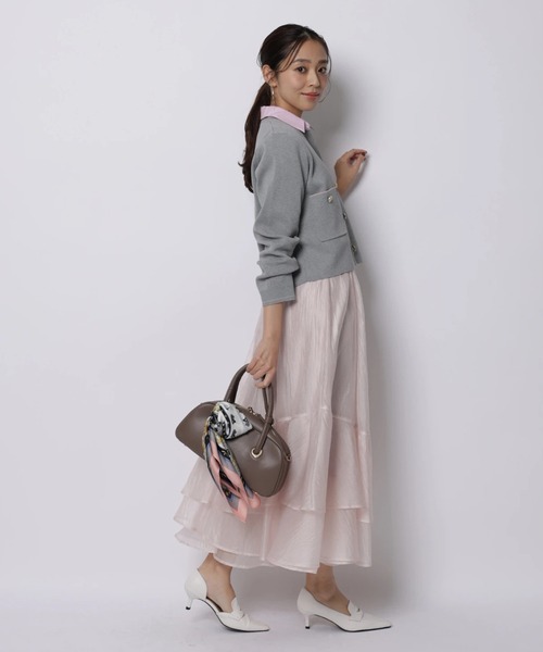 JUSGLITTY（ジャスグリッティー）の「シアーヘムティアードスカート（スカート・レディース・ピンク・2/1/0）」の2枚目の写真