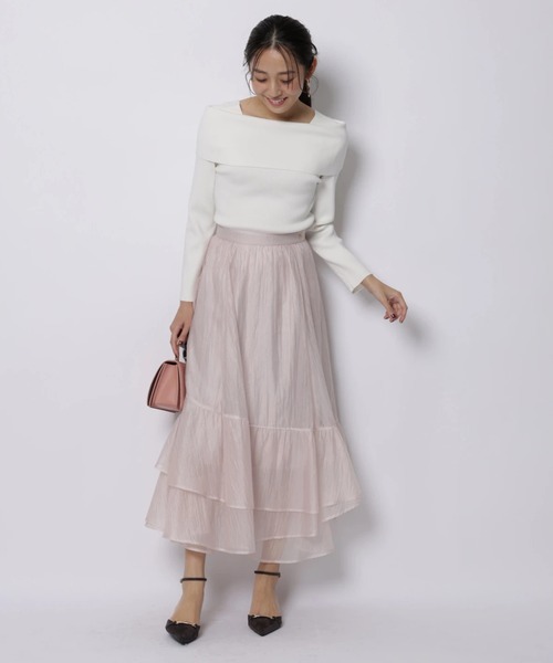 JUSGLITTY（ジャスグリッティー）の「シアーヘムティアードスカート（スカート・レディース・ピンク・2/1/0）」の4枚目の写真