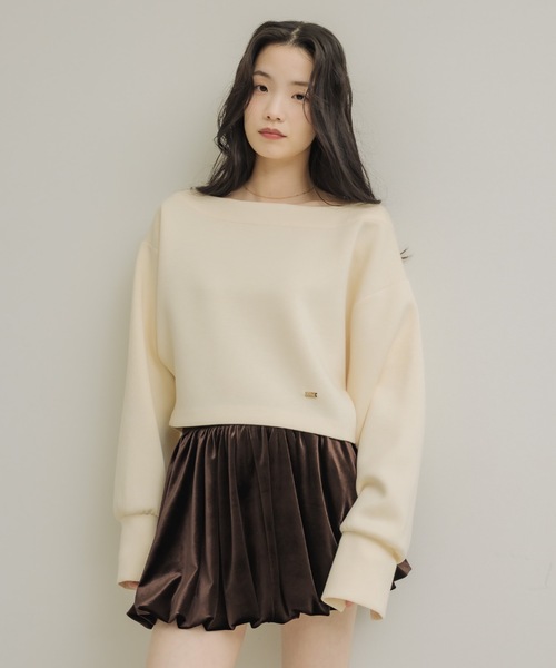 NEUNA(ヌナ)の「ベロアバルーンミニスカート(スカート・レディース・ブラウン/ブラック/アイボリー・MEDIUM/SMALL/X-LARGE/LARGE)」の4枚目の写真