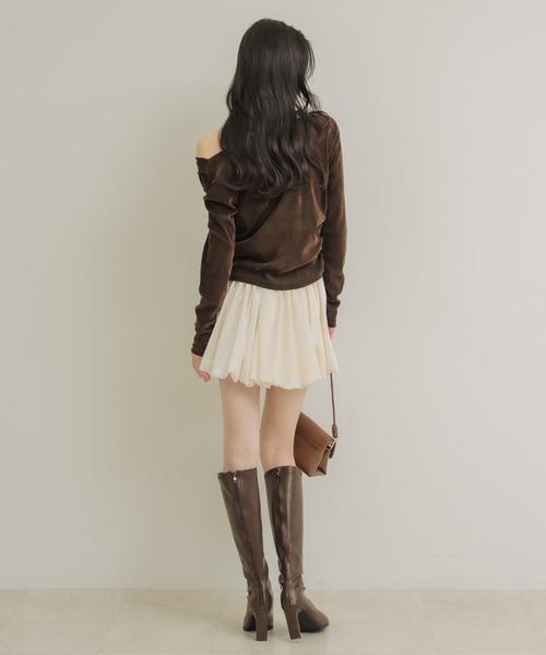 NEUNA(ヌナ)の「ベロアバルーンミニスカート(スカート・レディース・ブラウン/ブラック/アイボリー・MEDIUM/SMALL/X-LARGE/LARGE)」の16枚目の写真