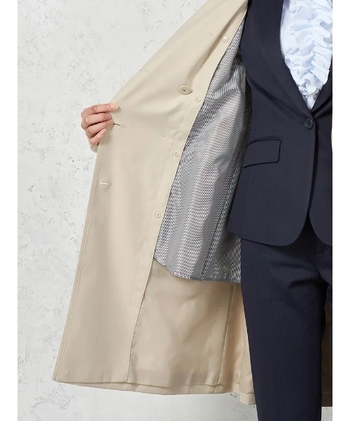 HARUYAMA(ハルヤマ)の「【撥水加工】トレンチコート SOLOTEX ライナー付 ドロップショルダー 無地 SOFFICE 通年(トレンチコート・レディース・ベージュ/ブラック・9号/11号/13号)」の12枚目の写真