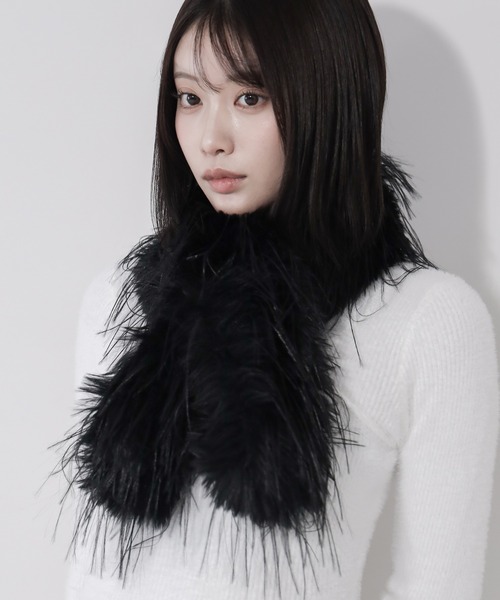 2color 】シャギーフェイクファーボリュームロングマフラー ／ shaggy