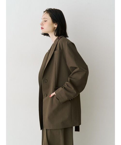 jouetie（ジュエティ）の「【PosTokyo】テーラードジャケット【セットアップ対応】（テーラードジャケット・レディース・グレー/ブラウン・MEDIUM）」の17枚目の写真