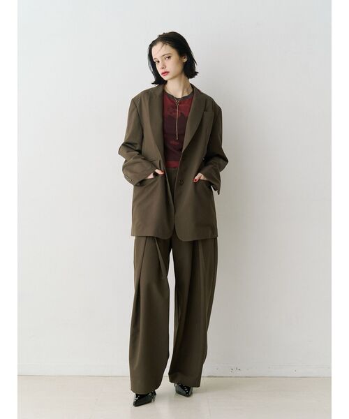 jouetie（ジュエティ）の「【PosTokyo】テーラードジャケット【セットアップ対応】（テーラードジャケット・レディース・グレー/ブラウン・MEDIUM）」の19枚目の写真
