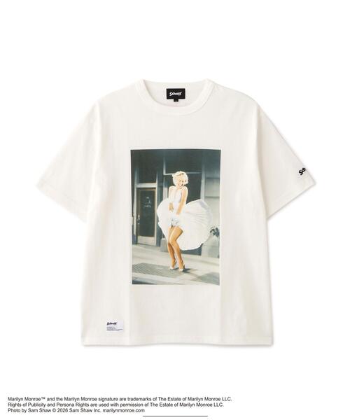 schott（ショット）の「Schott/ショット/MARILYN MONROE PHOTO T-SHIRT/マリリンモンロー フォト Tシャツ（Tシャツ/カットソー・メンズ・チャコールグレー/ホワイト・M/2XL/XL/L）」の2枚目の写真