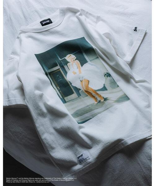 schott（ショット）の「Schott/ショット/MARILYN MONROE PHOTO T-SHIRT/マリリンモンロー フォト Tシャツ（Tシャツ/カットソー・メンズ・チャコールグレー/ホワイト・M/2XL/XL/L）」の3枚目の写真