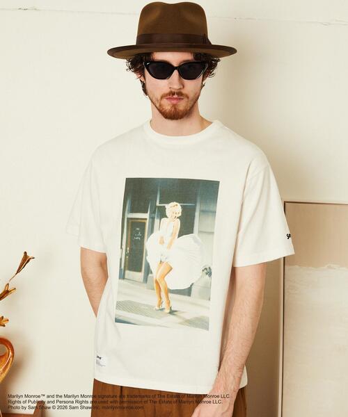schott（ショット）の「Schott/ショット/MARILYN MONROE PHOTO T-SHIRT/マリリンモンロー フォト Tシャツ（Tシャツ/カットソー・メンズ・チャコールグレー/ホワイト・M/2XL/XL/L）」の4枚目の写真