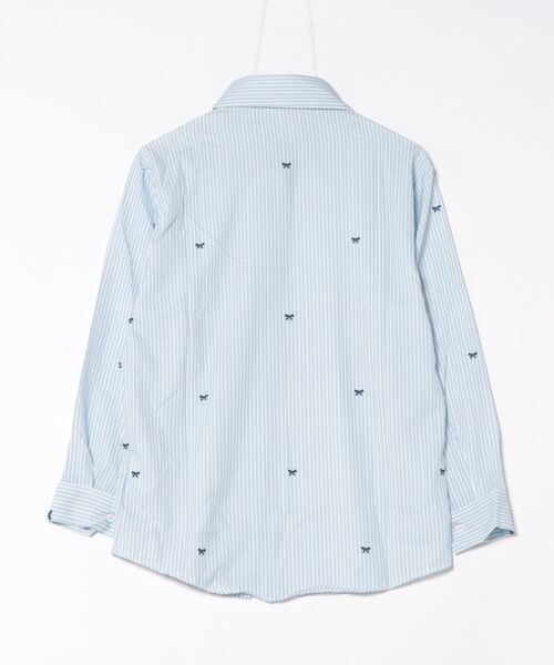 VIBGYOR Women（ヴィブジョー　ウィメン）の「【Mayree】ストライプ リボン 長袖 シャツ（シャツ/ブラウス・レディース・ブルー・MEDIUM/LARGE/X-LARGE）」の2枚目の写真
