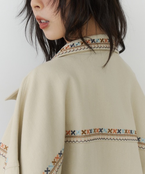 Unitage(ユニテージ)の「刺繍ツイルジャケット(その他アウター・レディース・アイボリー/ピンク・FREE)」の17枚目の写真