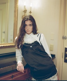 Carmelo（カーメロ）の「Satin Lingerie Cami Mini Dress / サテンレーストリム キャミソールワンピース（ワンピース）」