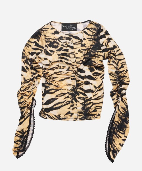 Stockholm Surfboard Club(ストックホルムサーフボードクラブ)の「Stockholm Surfboard Club//ストックホルムサーフボードクラブ ロングスリーブ Printed Longsleeve Carla(Tシャツ/カットソー・レディース・レオパード・S/M)」の4枚目の写真
