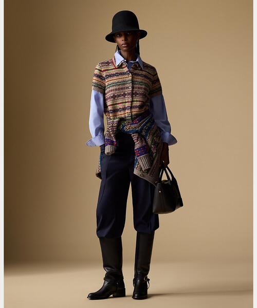 POLO RALPH LAUREN（ポロ ラルフ ローレン）の「ストレッチウール リラックス ストレート パンツ（スラックス・レディース・ネイビー系1・0/00/2/4/6/8）」の4枚目の写真