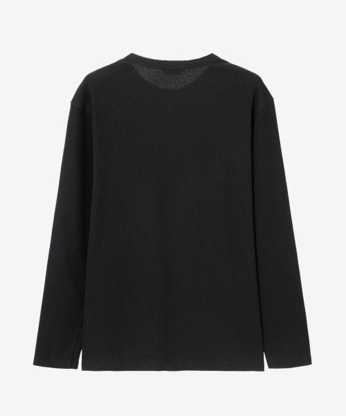 MINDBRIDGE(マインドブリッジ)の「ワッフルヘンリーネックデイリーTシャツ - 4色(Tシャツ/カットソー・メンズ・ブラック/グレー/ホワイト/チャコールグレー・95/100/105/110)」の20枚目の写真