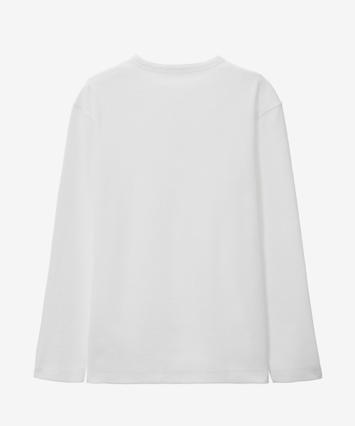 MINDBRIDGE(マインドブリッジ)の「ワッフルヘンリーネックデイリーTシャツ - 4色(Tシャツ/カットソー・メンズ・ブラック/グレー/ホワイト/チャコールグレー・95/100/105/110)」の22枚目の写真