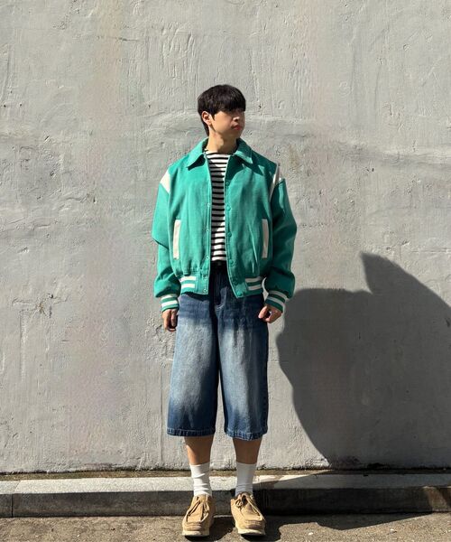 ACSHI(アクシ)の「夏 バミューダ ワイド 7部 ウォッシング デニムパンツ ユニセックス(中青)(その他パンツ・レディース・その他・S/M/L/XL/XS/XXL)」の7枚目の写真