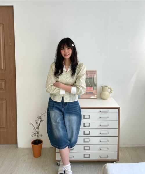 ACSHI(アクシ)の「夏 バミューダ ワイド 7部 ウォッシング デニムパンツ ユニセックス(中青)(その他パンツ・レディース・その他・S/M/L/XL/XS/XXL)」の10枚目の写真