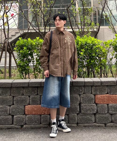 ACSHI(アクシ)の「夏 バミューダ ワイド 7部 ウォッシング デニムパンツ ユニセックス(中青)(その他パンツ・レディース・その他・S/M/L/XL/XS/XXL)」の14枚目の写真