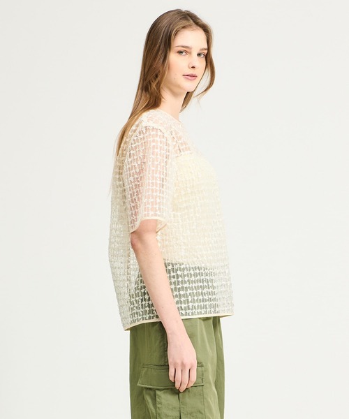 ESTNATION（エストネーション）の「ESTNATION / フェザーチュールシアーブラウス（シャツ/ブラウス・レディース・オフホワイト・FREE）」の2枚目の写真