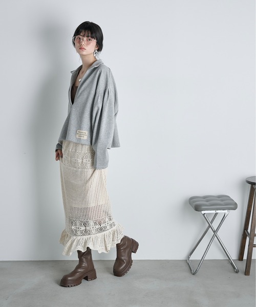 THE YOn（ザヨン）の「コットンクロシェマーメイドスカート（スカート・レディース・アイボリー/ブラック・FREE）」の21枚目の写真