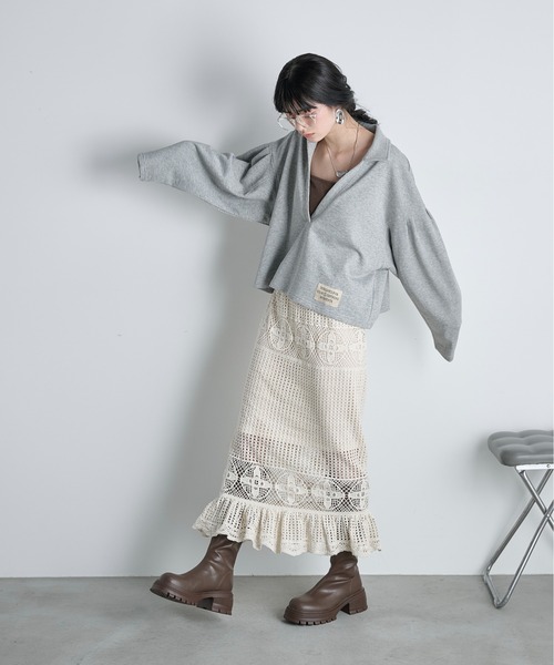 THE YOn（ザヨン）の「コットンクロシェマーメイドスカート（スカート・レディース・アイボリー/ブラック・FREE）」の22枚目の写真