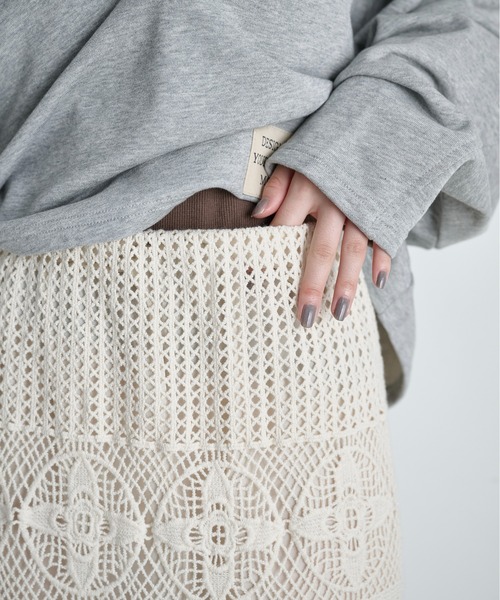 THE YOn（ザヨン）の「コットンクロシェマーメイドスカート（スカート・レディース・アイボリー/ブラック・FREE）」の18枚目の写真