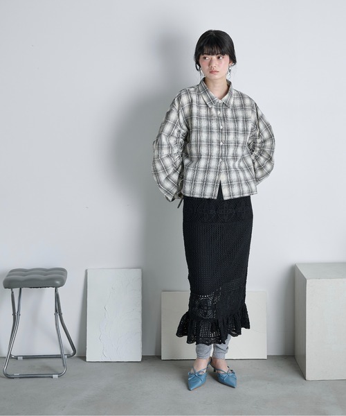 THE YOn（ザヨン）の「コットンクロシェマーメイドスカート（スカート・レディース・アイボリー/ブラック・FREE）」の9枚目の写真