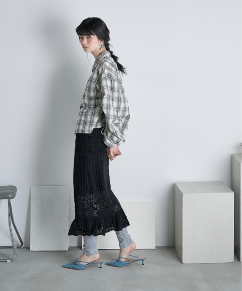 THE YOn（ザヨン）の「コットンクロシェマーメイドスカート（スカート・レディース・アイボリー/ブラック・FREE）」の10枚目の写真