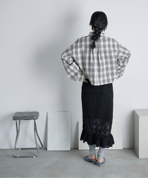 THE YOn（ザヨン）の「コットンクロシェマーメイドスカート（スカート・レディース・アイボリー/ブラック・FREE）」の11枚目の写真