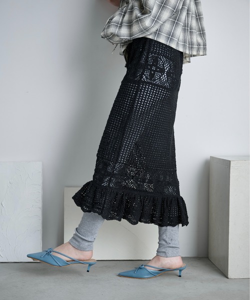 THE YOn（ザヨン）の「コットンクロシェマーメイドスカート（スカート・レディース・アイボリー/ブラック・FREE）」の6枚目の写真