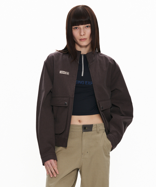 Washed Cotton Jacket Brown