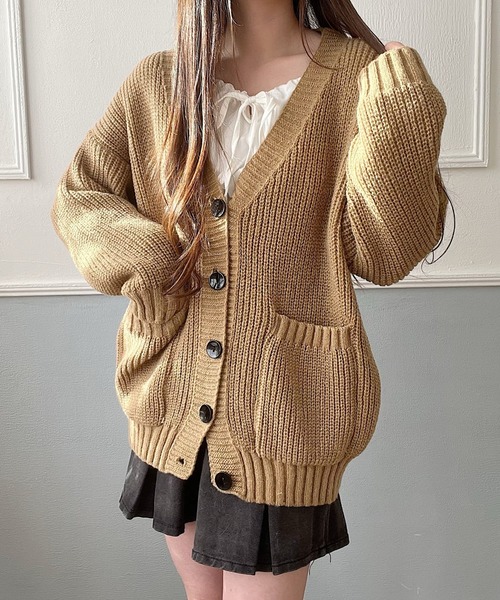 Nana(ナナ)の「ニットカーディガン(ニット/セーター・レディース・グリーン/ブラウン・FREE)」の8枚目の写真