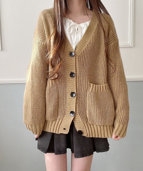 Nana(ナナ)の「ニットカーディガン(ニット/セーター・レディース・グリーン/ブラウン・FREE)」の10枚目の写真