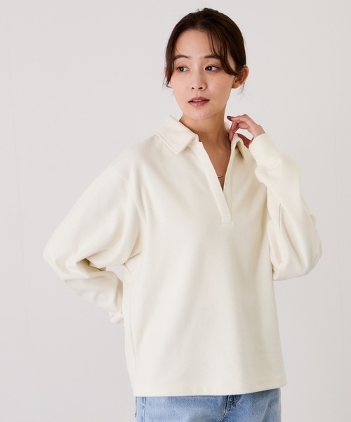 Jayro（ジャイロ）の「ニットコーデュロイプルオーバー（Tシャツ/カットソー・レディース・グレー/ホワイト系その他2/ブラウン系その他2・M）」の12枚目の写真