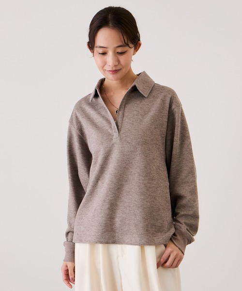Jayro（ジャイロ）の「ニットコーデュロイプルオーバー（Tシャツ/カットソー・レディース・グレー/ホワイト系その他2/ブラウン系その他2・M）」の20枚目の写真