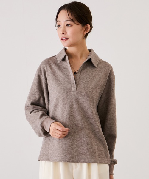 Jayro（ジャイロ）の「ニットコーデュロイプルオーバー（Tシャツ/カットソー・レディース・グレー/ホワイト系その他2/ブラウン系その他2・M）」の19枚目の写真