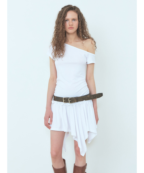 ETMON(エトモン)の「One-Shoulder Frill Mini Dress White(ワンピース・レディース・その他・FREE)」の1枚目の写真