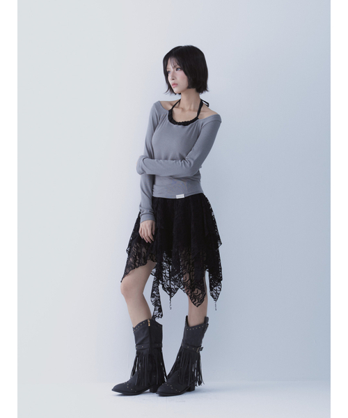 SETSETSET(セットセットセット)の「LACE HALTERNECK TEE (GREY)(Tシャツ/カットソー・レディース・その他・ONE SIZE)」の8枚目の写真
