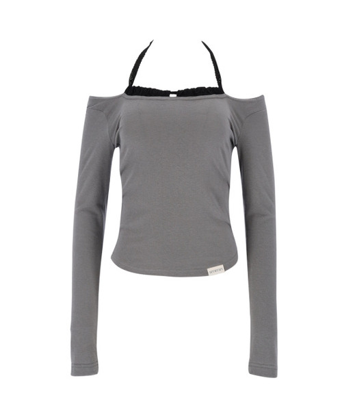 SETSETSET(セットセットセット)の「LACE HALTERNECK TEE (GREY)(Tシャツ/カットソー・レディース・その他・ONE SIZE)」の9枚目の写真