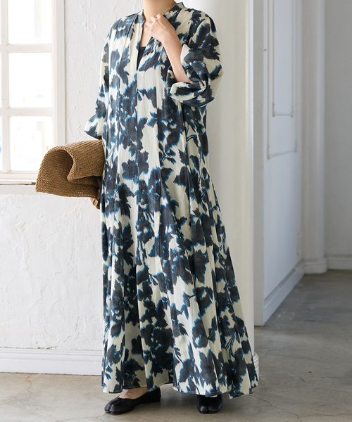 JOURNAL STANDARD（ジャーナルスタンダード）の「オリエンタルプリントワンピース（ワンピース・レディース・ブルー/イエロー・FREE）」の18枚目の写真