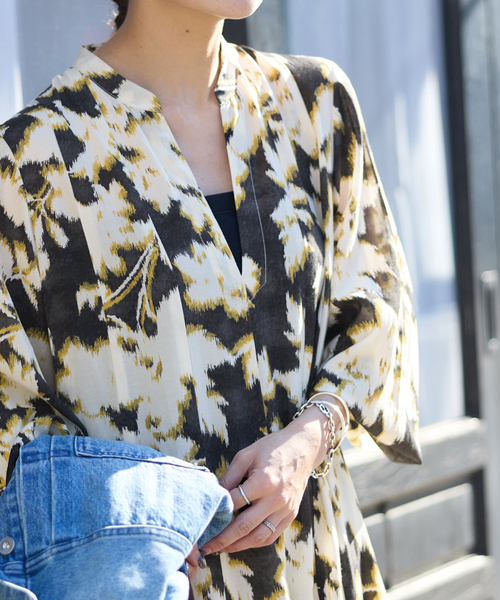 JOURNAL STANDARD（ジャーナルスタンダード）の「オリエンタルプリントワンピース（ワンピース・レディース・ブルー/イエロー・FREE）」の6枚目の写真