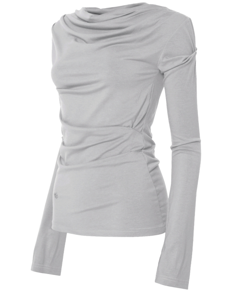 FLAREUP(フレアアップ)の「2.Drape Long Sleeve (FL-146_Light Gray)(Tシャツ/カットソー・レディース・ライトグレー・OS)」の4枚目の写真