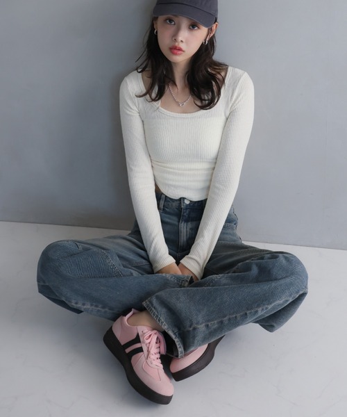 VIVIAN(ヴィヴィアン)の「ダブルライン配色レースアップスニーカー(スニーカー・レディース・ピンク/ブルー/ナチュラル・S/LL/L/M)」の20枚目の写真