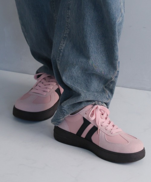VIVIAN(ヴィヴィアン)の「ダブルライン配色レースアップスニーカー(スニーカー・レディース・ピンク/ブルー/ナチュラル・S/LL/L/M)」の18枚目の写真