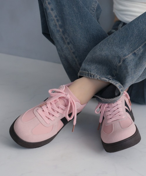 VIVIAN(ヴィヴィアン)の「ダブルライン配色レースアップスニーカー(スニーカー・レディース・ピンク/ブルー/ナチュラル・S/LL/L/M)」の19枚目の写真