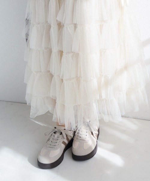 VIVIAN(ヴィヴィアン)の「ダブルライン配色レースアップスニーカー(スニーカー・レディース・ピンク/ブルー/ナチュラル・S/LL/L/M)」の6枚目の写真