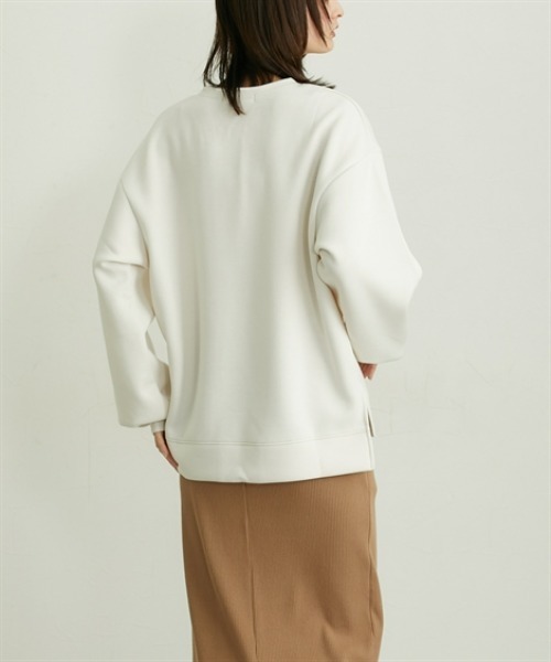 nissen（ニッセン）の「ポンチロゴ刺しゅうスウェットトップス（スウェット・レディース・ベージュ/アイボリー・L/M）」の7枚目の写真