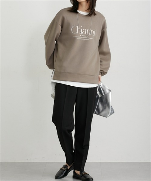 nissen（ニッセン）の「ポンチロゴ刺しゅうスウェットトップス（スウェット・レディース・ベージュ/アイボリー・L/M）」の16枚目の写真