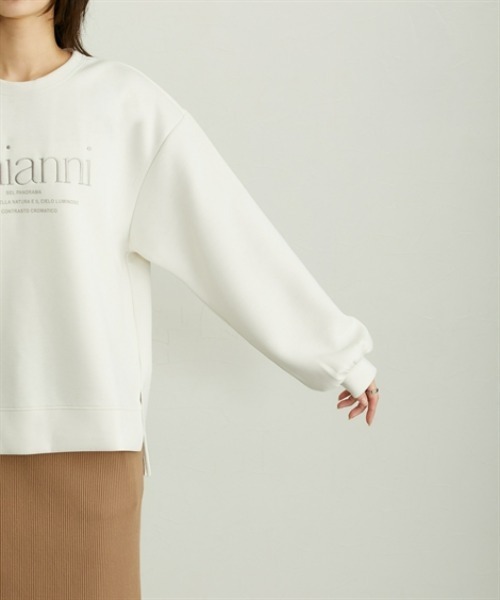 nissen（ニッセン）の「ポンチロゴ刺しゅうスウェットトップス（スウェット・レディース・ベージュ/アイボリー・L/M）」の18枚目の写真