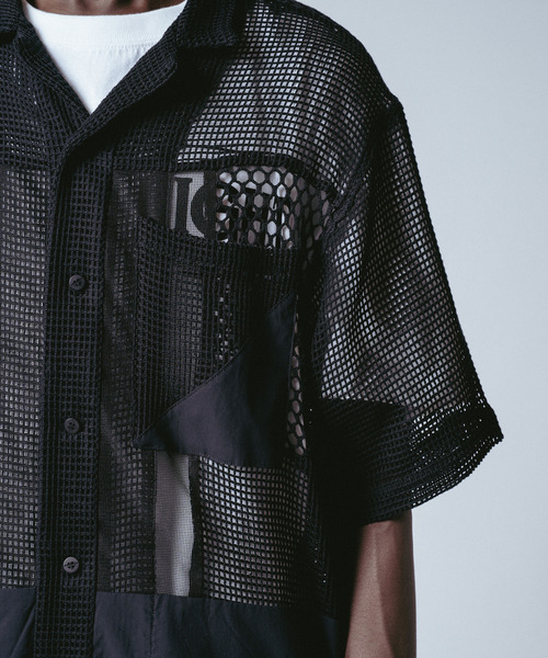 yoshiokubo（ヨシオクボ）の「yoshiokubo ヨシオクボ / MESH S/S SHIRT ラッセルレースメッシュシャツ / YKS26207（シャツ/ブラウス・メンズ・ブラック・3/2/1）」の5枚目の写真