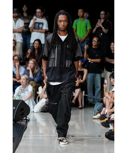 yoshiokubo（ヨシオクボ）の「yoshiokubo ヨシオクボ / MESH S/S SHIRT ラッセルレースメッシュシャツ / YKS26207（シャツ/ブラウス・メンズ・ブラック・3/2/1）」の9枚目の写真